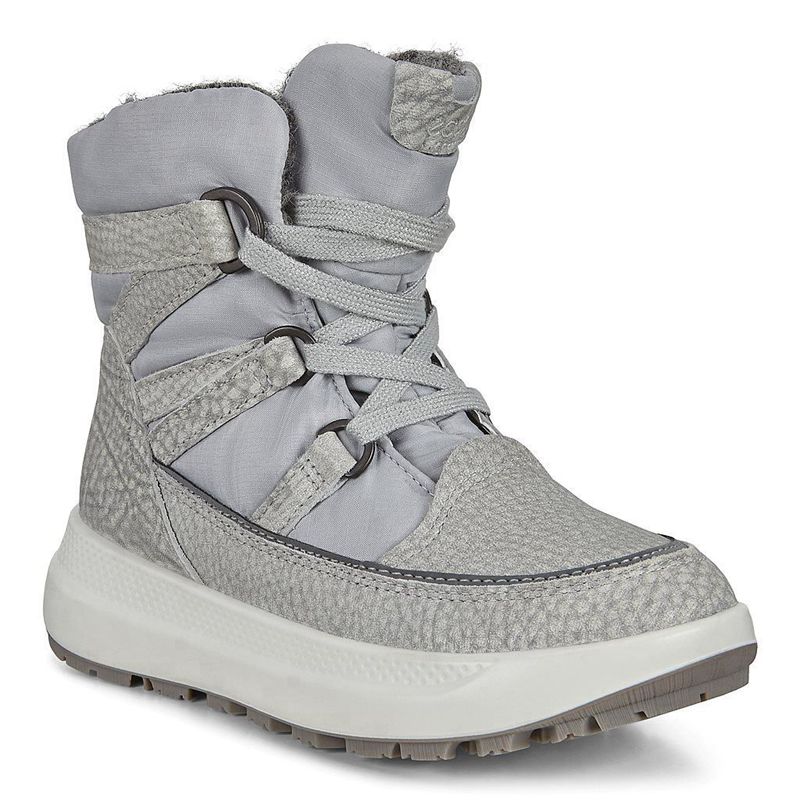 Kids Ecco Solice K - Mid Calf Boots Grey - India VSZJQO057